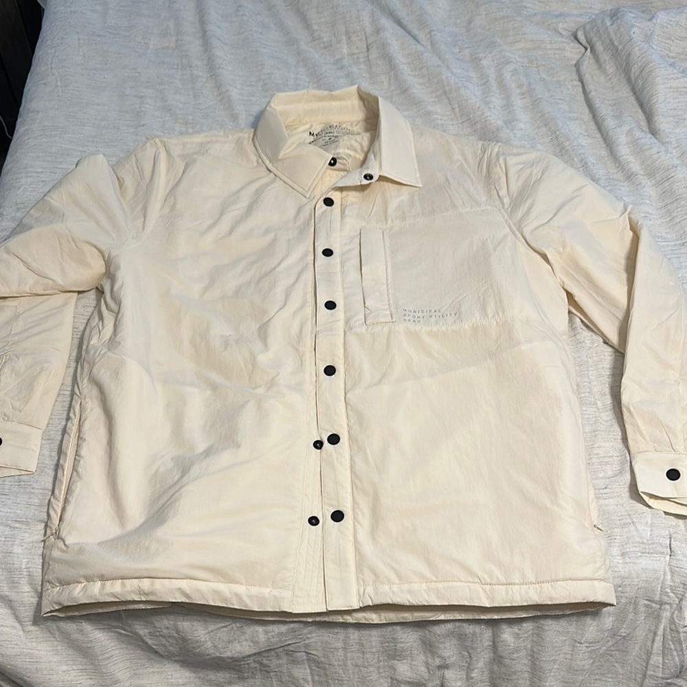 Lightweight Cream Cotton Shirt Jacket